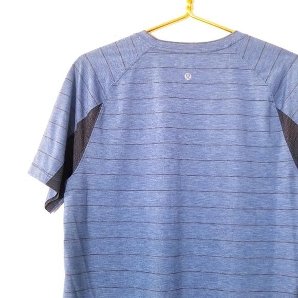 Lululemon Switchback Short Sleeve V-Lookout Stripe Heathered Hawk Blue - Picture 8 of 12